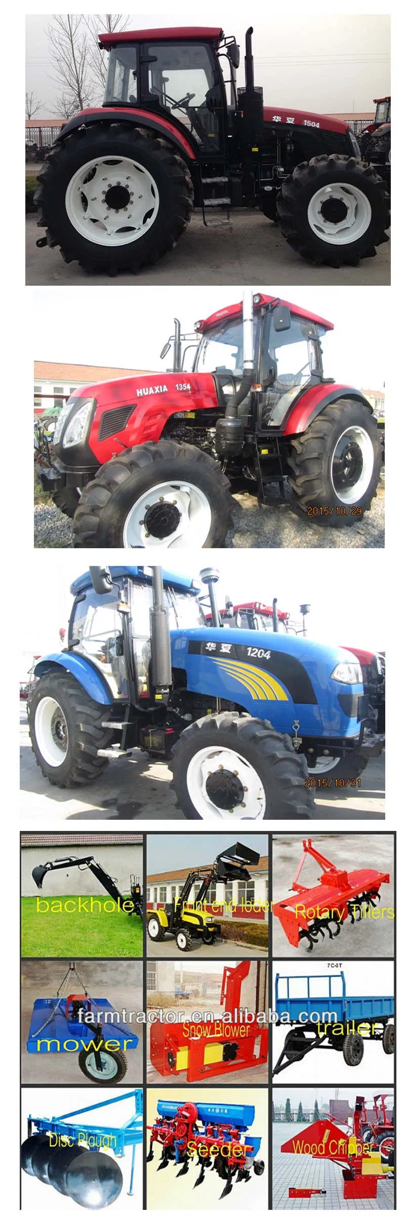 150HP Agriculture 4 Wheel Tractor