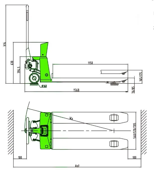 High Quality Hand Pallet Truck with 1150/1220 mm Fork Length
