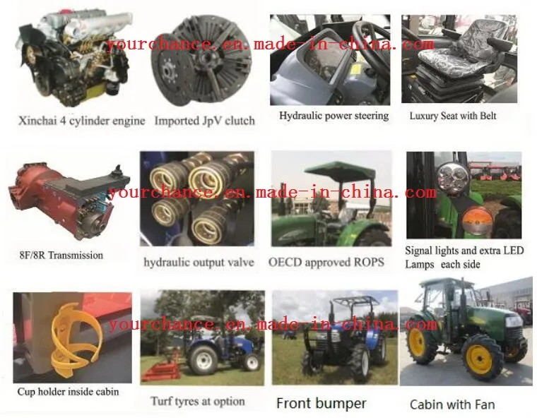 Hot Selling China Factory Manufacture 25-180HP Agricultural Wheel Farm Tractor with ISO CE Pvoc-Coc Co Certificates
