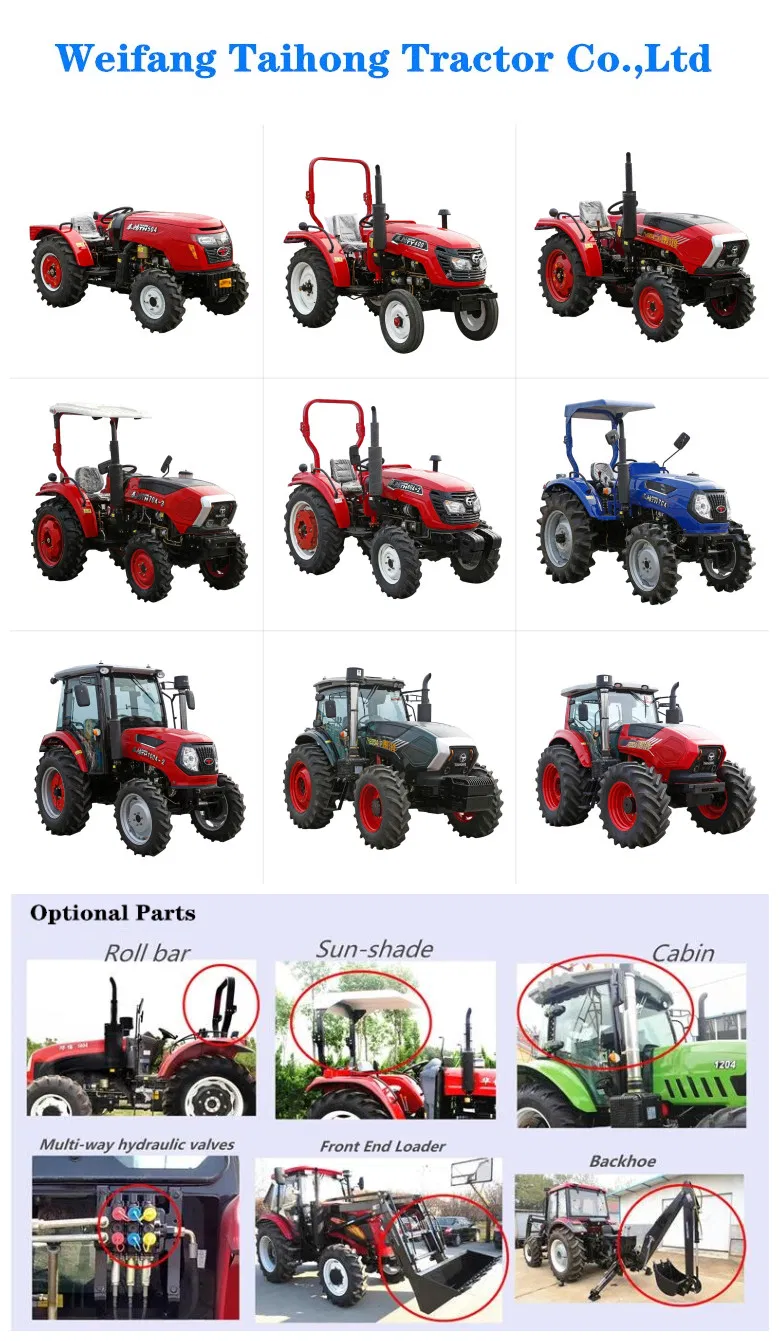 Made in China 30HP 4WD Wheel Diesel Engine Walking Tractor Agricuotural Machinery Farm Tractors