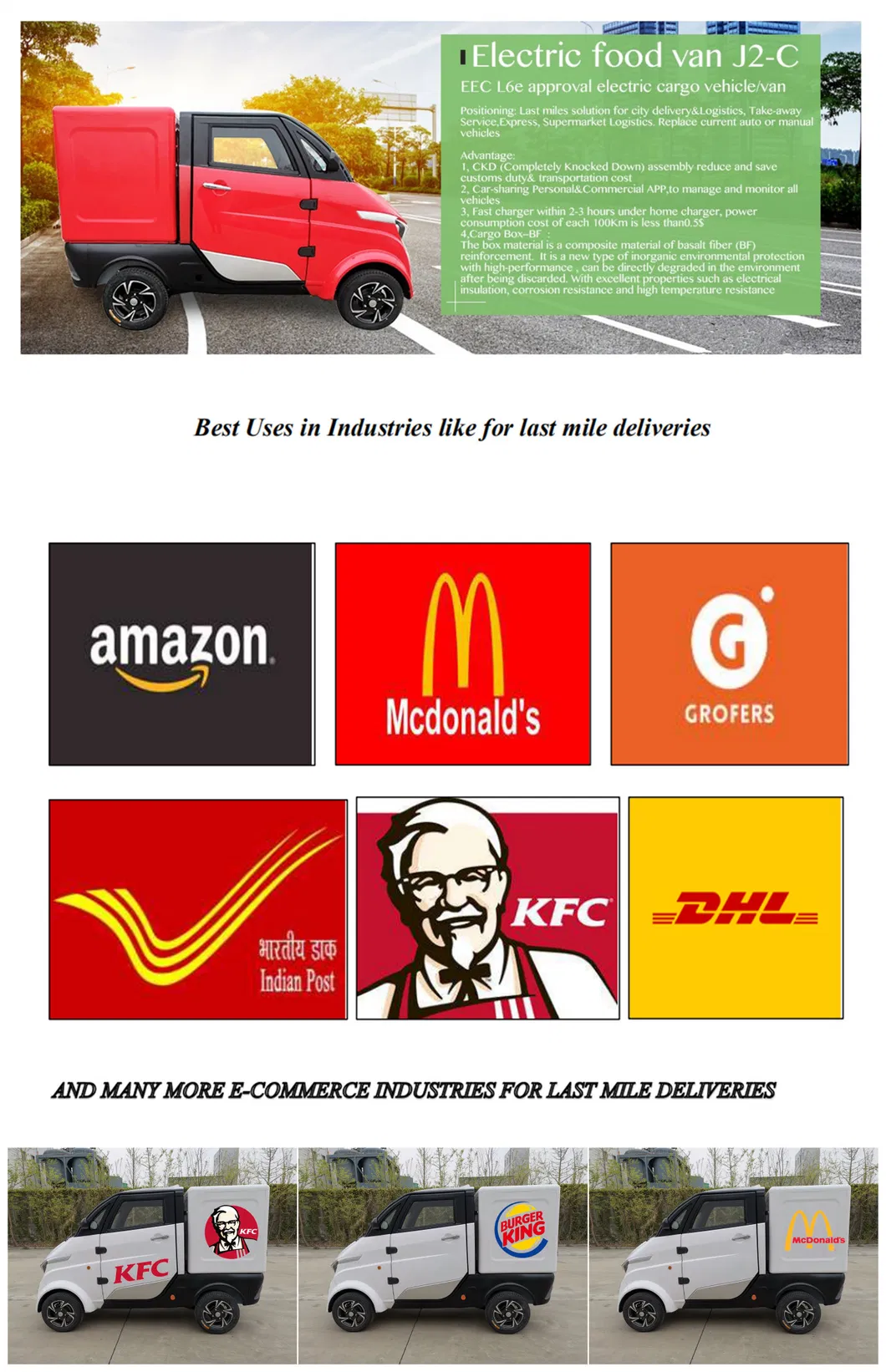 Mobility 60V3000W Food Delivery Electric Scooter with EEC